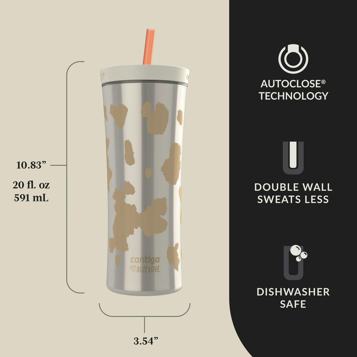 Contigo® x Ally Love Streeterville AUTOCLOSE® Shake & Go® Tumbler, 20oz